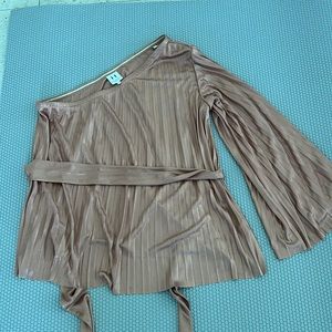 Halston Heritage rose gold pleated top. Vintage